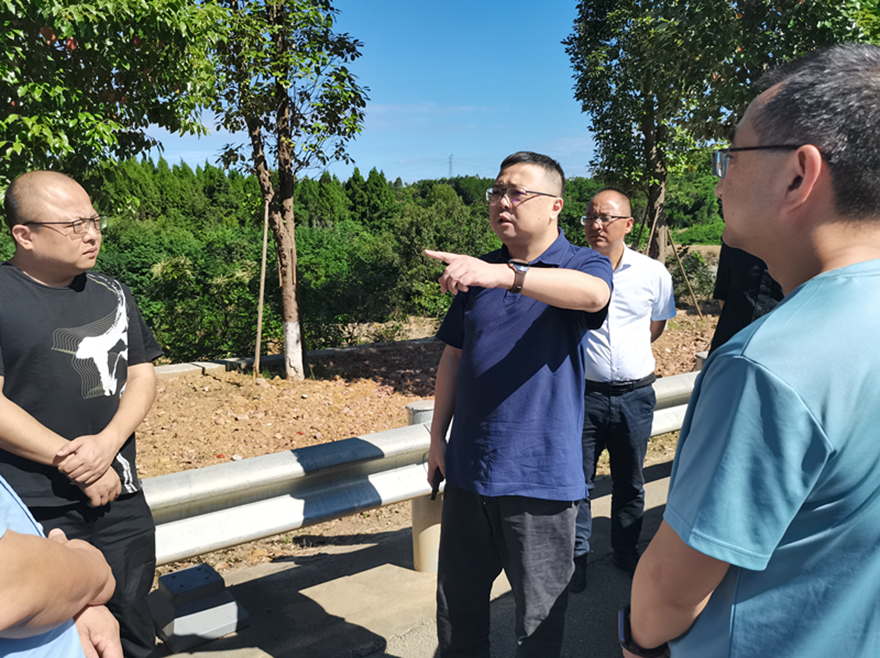 圖3：集團(tuán)黨委委員、副總經(jīng)理倪丹督導(dǎo)二環(huán)路沿線景觀提質(zhì)工程施工安全